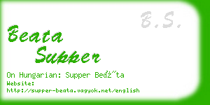 beata supper business card